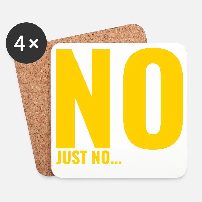 Nein, einfach Nein – Ein fettes Blockschild - Untersetzer (4er-Set) - Weiß