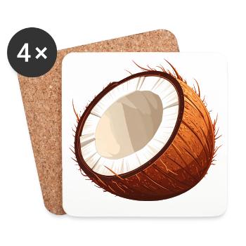 Kokosnuss - Untersetzer (4er-Set) - Weiß - Vorne