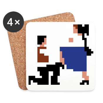 Šij, luby šewco šij... - Coasters (set of 4) - white - Front