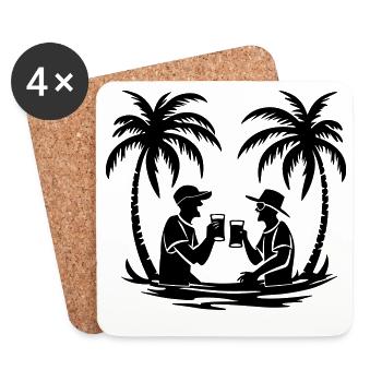 Silhouette des fêtes - Dessous de verre (lot de 4) - blanc - Devant