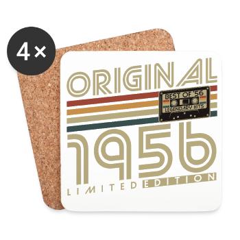 Original 1956 Retro Vintage Birthday Gift - Coasters (set of 4) - white - Front