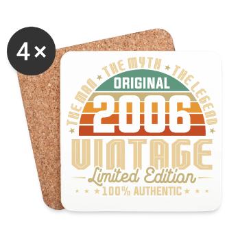 2006 Original Vintage Birthday Gift - Coasters (set of 4) - white - Front