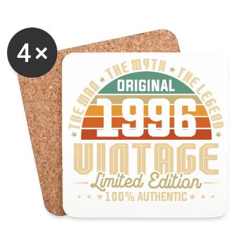 1996 Original Vintage Birthday Gift - Coasters (set of 4) - white - Front