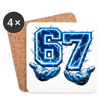 67 Six Seven Meme Gen Alpha Funny - Coasters (set of 4) - white - Front