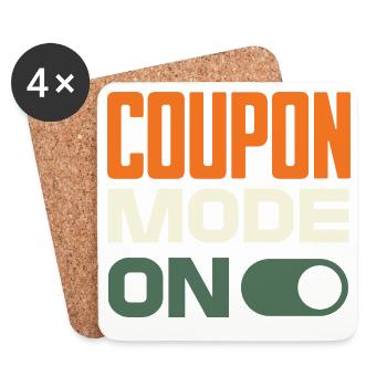 Mode Coupon Activé – Bargain Hunter Retro Design - Dessous de verre (lot de 4) - blanc - Devant