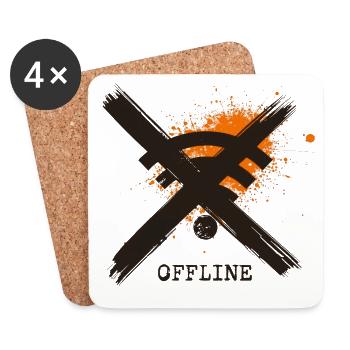 Chronically Offline - Digital Detox Art by Free Ar - Untersetzer (4er-Set) - Weiß - Vorne