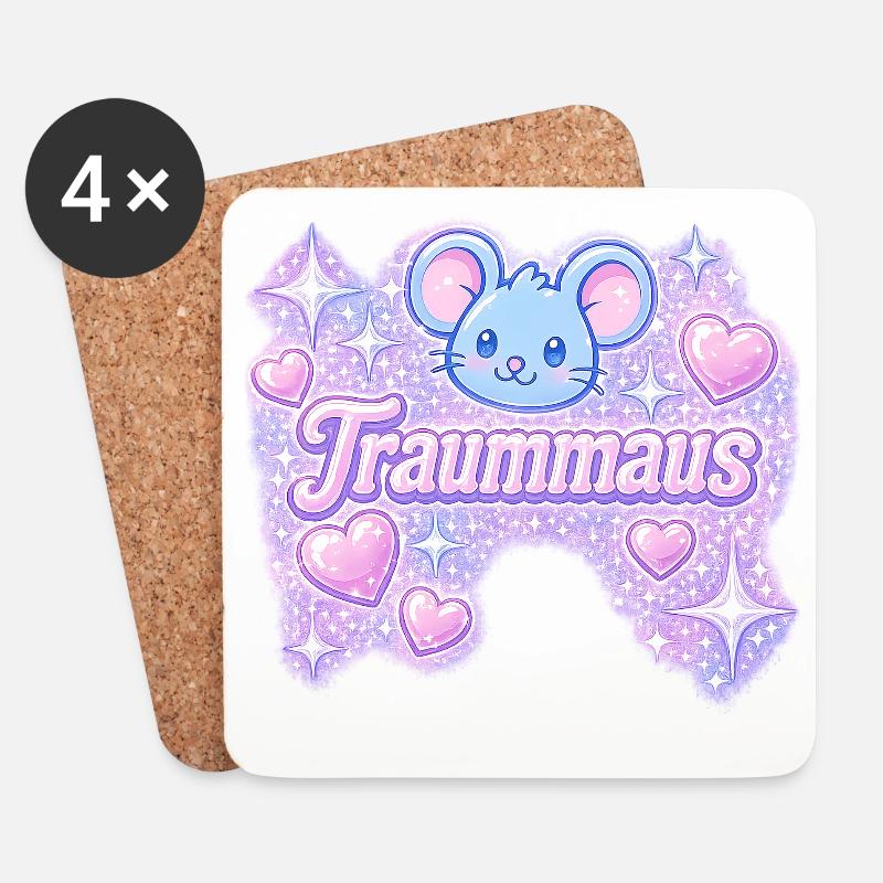 dream mouse / y2k design - Coasters (set of 4) - white