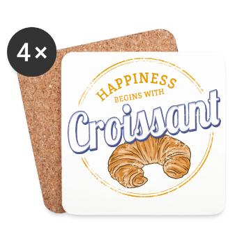 Croissant Snack Vintage France Retro Souvenir - Coasters (set of 4) - white - Front