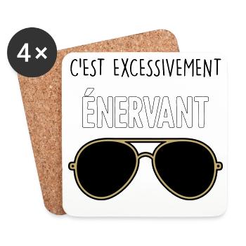 C'est Excessivement Énervant : Lunettes Aviateur - Dessous de verre (lot de 4) - blanc - Devant