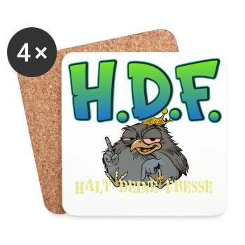 H.D.F.  - Untersetzer (4er-Set) - Weiß - Vorne