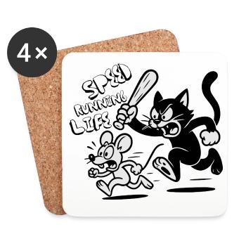 Vie en course de vitesse - Dessous de verre (lot de 4) - blanc - Devant