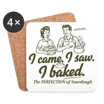 Sourdough I Came I Saw I Baked Sourdough Bread - Coasters (set of 4) - white - Front
