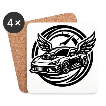 Auto Tuning Tacho - Untersetzer (4er-Set) - Weiß - Vorne