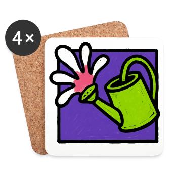 Nature Botanical Floral Watering Can - Coasters (set of 4) - white - Front