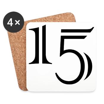15. 15 ANS. 15e ANNIVERSAIRE. ANNIVERSAIRE 15 ANS. - Dessous de verre (lot de 4) - blanc - Devant