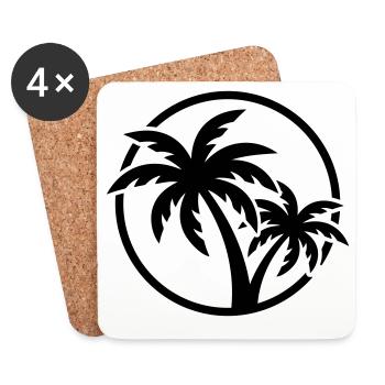 Palm Tree Symbol Beach - Coasters (set of 4) - white - Front