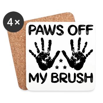 Cool Artist Paws Off My Brush Painter Gift - Coasters (set of 4) - white - Front
