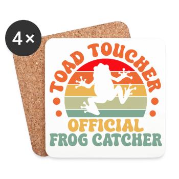 Attrapeur de grenouilles, Toucheur de crapauds, Attrapeur officiel Grenouille - Dessous de verre (lot de 4) - blanc - Devant