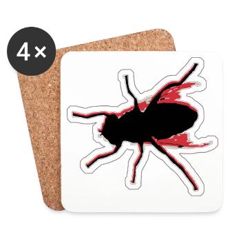 Fly Fishing No. 4 - Coasters (set of 4) - white - Front