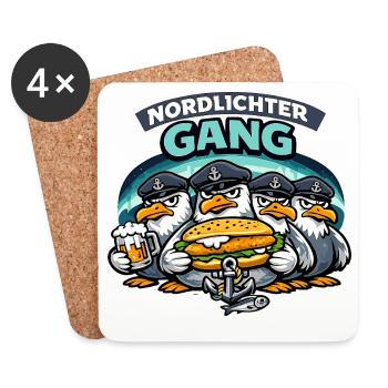 Nordlichter Gang Küstenhumor Möwen Ostsee Nordsee - Untersetzer (4er-Set) - Weiß - Vorne