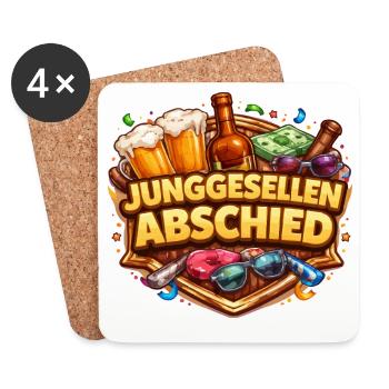 Junggesellenabschied Feierdesign - Untersetzer (4er-Set) - Weiß - Vorne