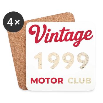 Vintage 1999 Motor Club Retro Birth Year Gift - Coasters (set of 4) - white - Front