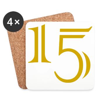 15. 15 ANS. 15e ANNIVERSAIRE. ANNIVERSAIRE 15 ANS. - Dessous de verre (lot de 4) - blanc - Devant