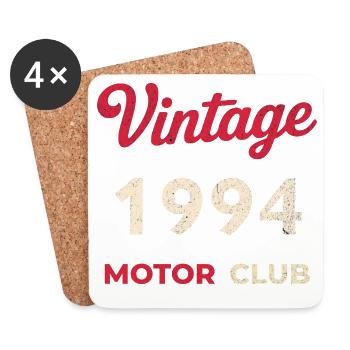 Cadeau vintage de l’année de naissance rétro du Motor Club 1994 - Dessous de verre (lot de 4) - blanc - Devant