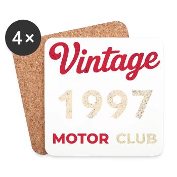 Cadeau vintage de l’année de naissance rétro du Motor Club 1997 - Dessous de verre (lot de 4) - blanc - Devant