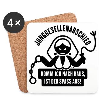 Junggesellenabschied – Komm Ich Nach Haus … (JGA) - Untersetzer (4er-Set) - Weiß - Vorne