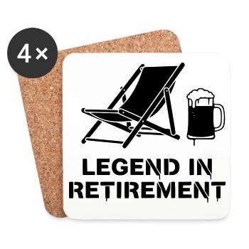 Legend in Retirement Rente Liegestuhl - Untersetzer (4er-Set) - Weiß - Vorne