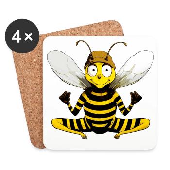 Yoga Bee - Coasters (set of 4) - white - Front