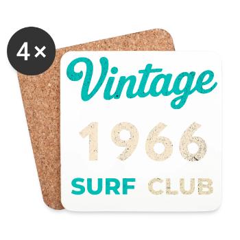 Vintage 1966 Surf Club Retro Geburtsjahr Geschenk - Untersetzer (4er-Set) - Weiß - Vorne