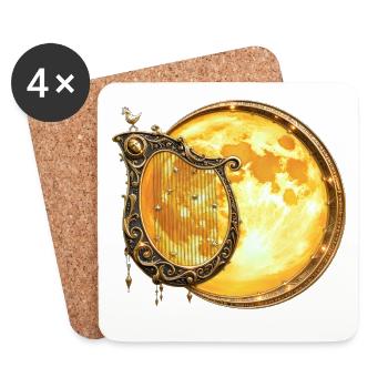 Golden Lunar Harp - Coasters (set of 4) - white - Front