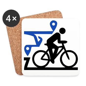Epic Bike Tour Route Map - Coasters (set of 4) - white - Front
