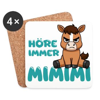 Ich Höre Immer Nur Ein Mimimi Pferd - Untersetzer (4er-Set) - Weiß - Vorne