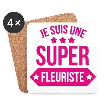 Je suis une super fleuriste humour femme - Dessous de verre (lot de 4) - blanc - Devant