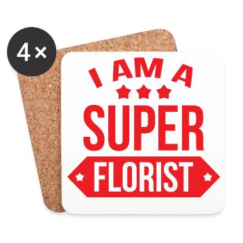 Super Florist profession passion flowers - Coasters (set of 4) - white - Front