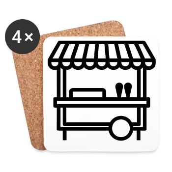 street food - Dessous de verre (lot de 4) - blanc - Devant