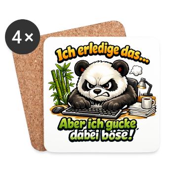 Ich mach das aber ich gucke dabei böse panda - Untersetzer (4er-Set) - Weiß - Vorne
