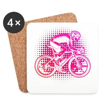 Gift idea for a road bike with road bike - Coasters (set of 4) - white - Front