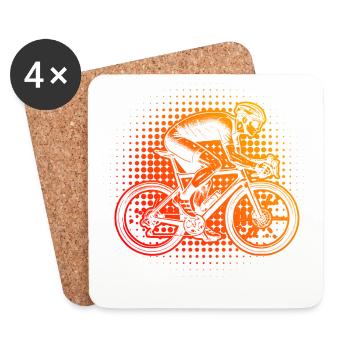 Idée cadeau pour un vélo de route avec vélo de route - Dessous de verre (lot de 4) - blanc - Devant