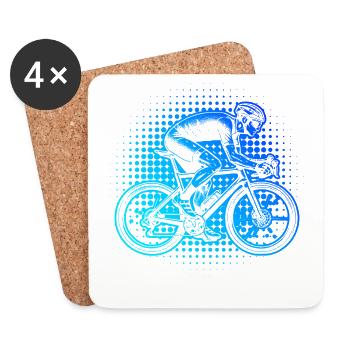 Geschenkidee für einen Roadbike mit Roadbike - Untersetzer (4er-Set) - Weiß - Vorne