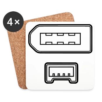 Connecteur fil de feu - Dessous de verre (lot de 4) - blanc - Devant