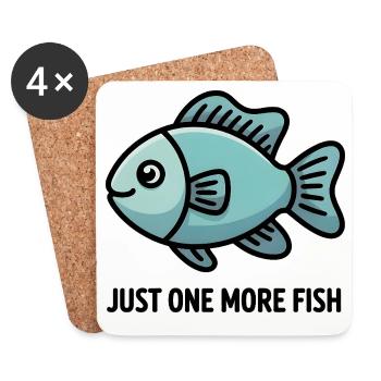 Encore un cadeau pour les amoureux des aquariums de dessins animés de poissons - Dessous de verre (lot de 4) - blanc - Devant