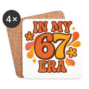 In My 67 Era Italian Brainrot Humor Geburtstag - Untersetzer (4er-Set) - Weiß - Vorne