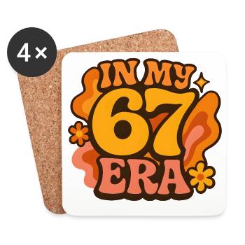 In My 67 Era Italian Brainrot Humor Geburtstag - Untersetzer (4er-Set) - Weiß - Vorne