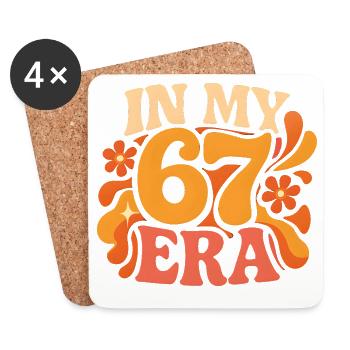 In My 67 Era Italian Brainrot Humor Geburtstag - Untersetzer (4er-Set) - Weiß - Vorne