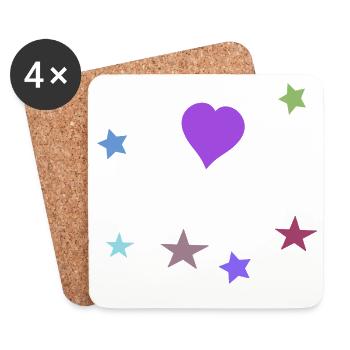 Heart and Starlet Teen Girl Vintage - Coasters (set of 4) - white - Front