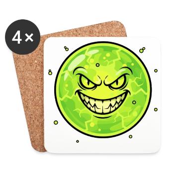 Grim Moon with Grin - Coasters (set of 4) - white - Front
